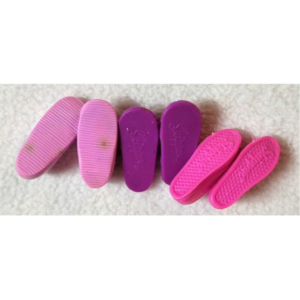 Vintage Barbie Skipper Shoes Sneakers Slippers Pink Purple - Picture 3 of 3
